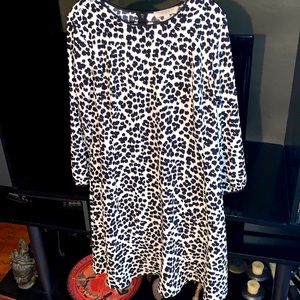 Ann Taylor print Loft Dress zippered back flare to the bottom size 12 good cond